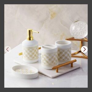 Sweet Home Collection Bathroom Accessories Sets Unique Collections, 4 Piece,